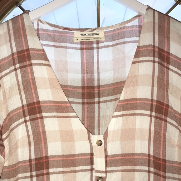 Urban Outfitters Wear Everywhere Plaid Button-Down V-Neck Maxi Dress - Picture 9 of 16